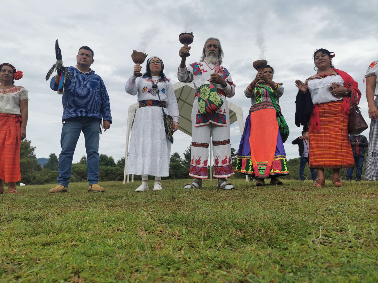 Una de las ceremonias del Consejo Nacional Mexicano de Pueblos Originarios y Comunidades Indígenas