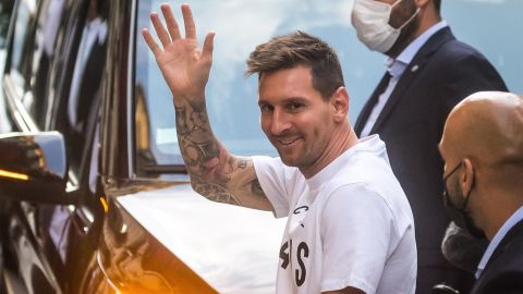 Messi visitó este martes el Parque de los Príncipes.