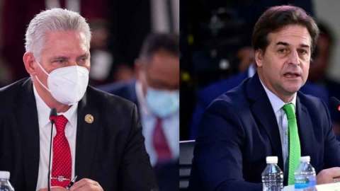 Miguel Díaz-Canel y Luis Lacalle Pou