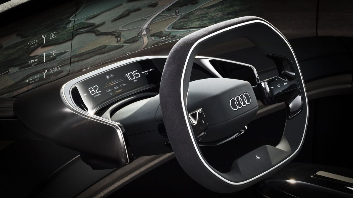 Foto del volante del Audi GrandSphere