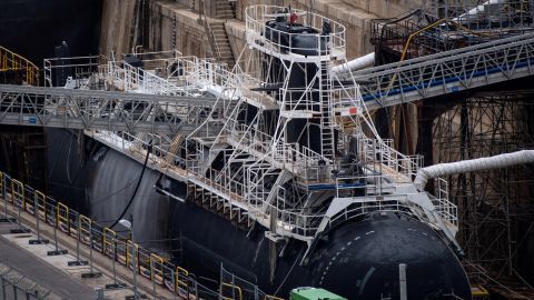 Un submarino de ataque de propulsión nuclear del ejército francés.