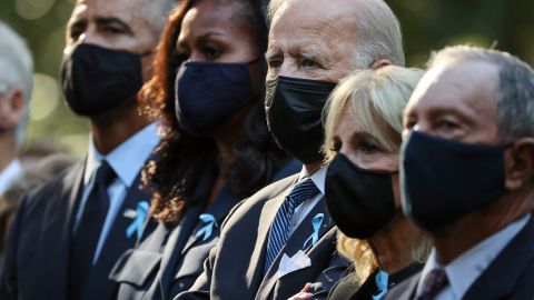 Barack y Michelle Obama, junto a Joe y Jill Biden en el acto en el Museo y Memorial Nacional del 9/11 en NY.