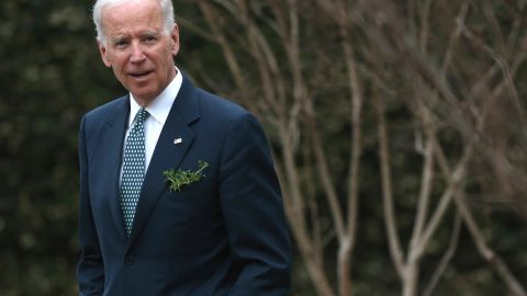 WASHINGTON, DC - MARCH 14: Vice President Joseph Biden waits for the arrival of Prime Minister Enda Kenny of Ireland, at the Naval Observatory, on March 14, 2014 in Washington, DC. Vice President Biden hosted a breakfast for the Irish Prime Minister in honor of St. Patricks Day on Sunday. (Photo by Mark Wilson/Getty Images)