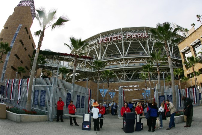 SAN DIEGO - APRIL 06: Fans enter through the turnstiles before Opening Night at Petco Park between the Colorado Rockies and the San Diego Padres on April 6, 2007 in San Diego, California. (Photo by Donald Miralle/Getty Images)