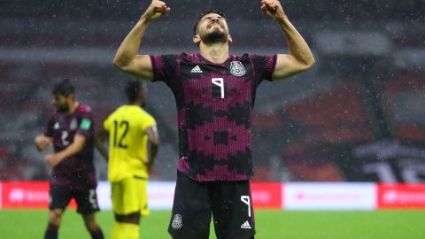 Henry Martín festeja su gol contra Jamaica en el inicio del Octagonal de Concacaf.