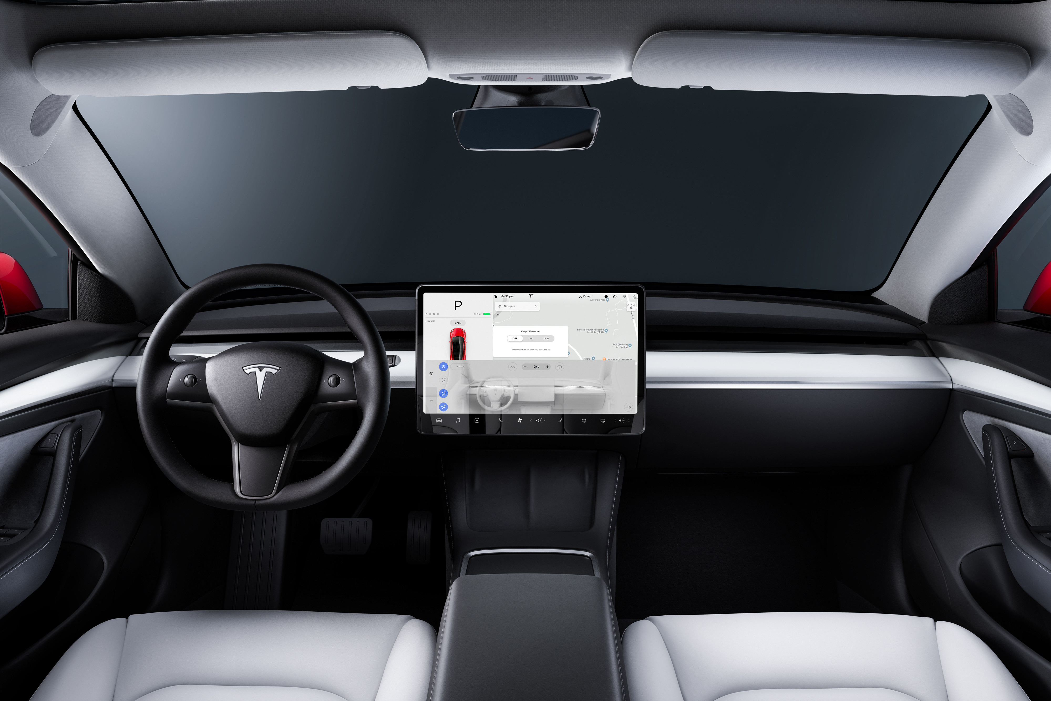 Foto del interior del Model 3 de Tesla