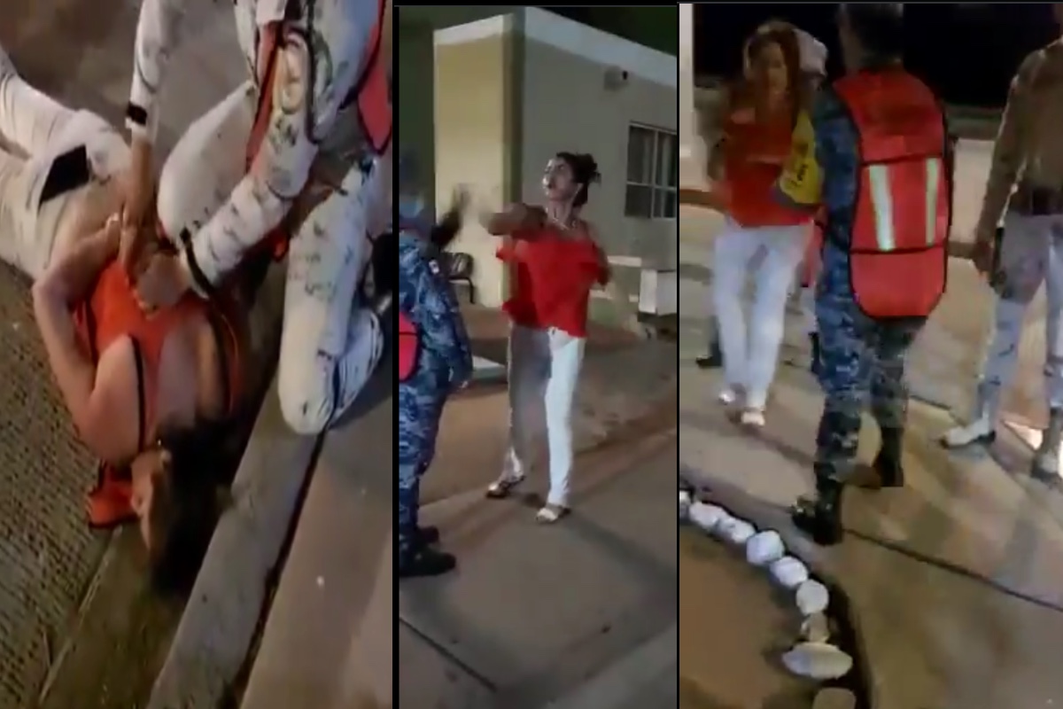 VIDEO: Pregnant woman slaps Mexican officer and ends up subdued