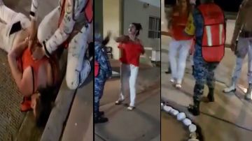 VIDEO: Mujer embarazada cachetea a oficial mexicana y termina sometida