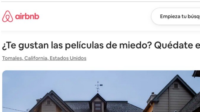 Así es como Airbnb promociona la casa de 'Scream' en su plataforma (Airbnb)