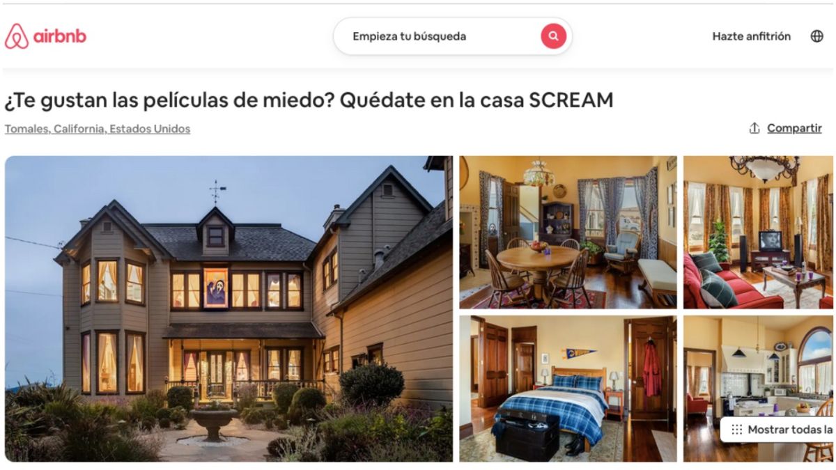 Así es como Airbnb promociona la casa de 'Scream' en su plataforma (Airbnb)
