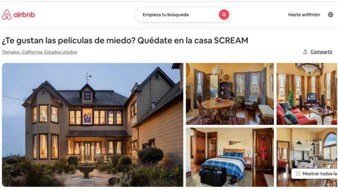 Así es como Airbnb promociona la casa de 'Scream' en su plataforma (Airbnb)