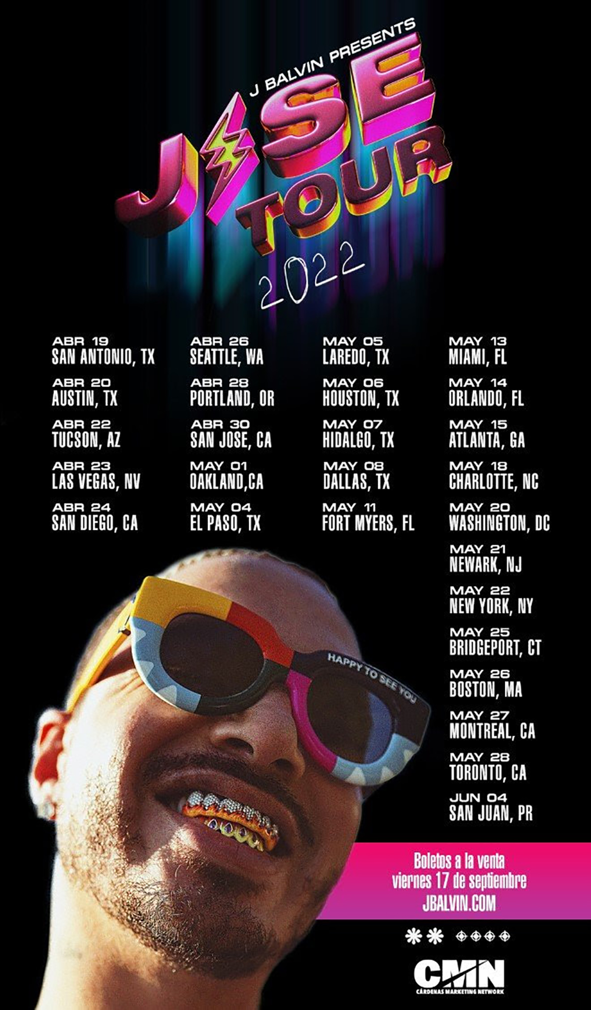 J Balvin su gira de conciertos