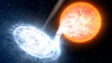 El hallazgo surge de una binaria de rayos X: una estrella de neutrones o un agujero negro que extrae gas de una estrella compañera.