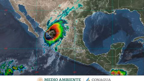 Pamela toca tierra como huracán categoría 1 en Sinaloa México, informa la CONAGUA.