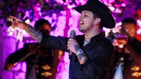 Christian Nodal | by Manuel Velasquez/Getty Images for The Latin Recording Academy.