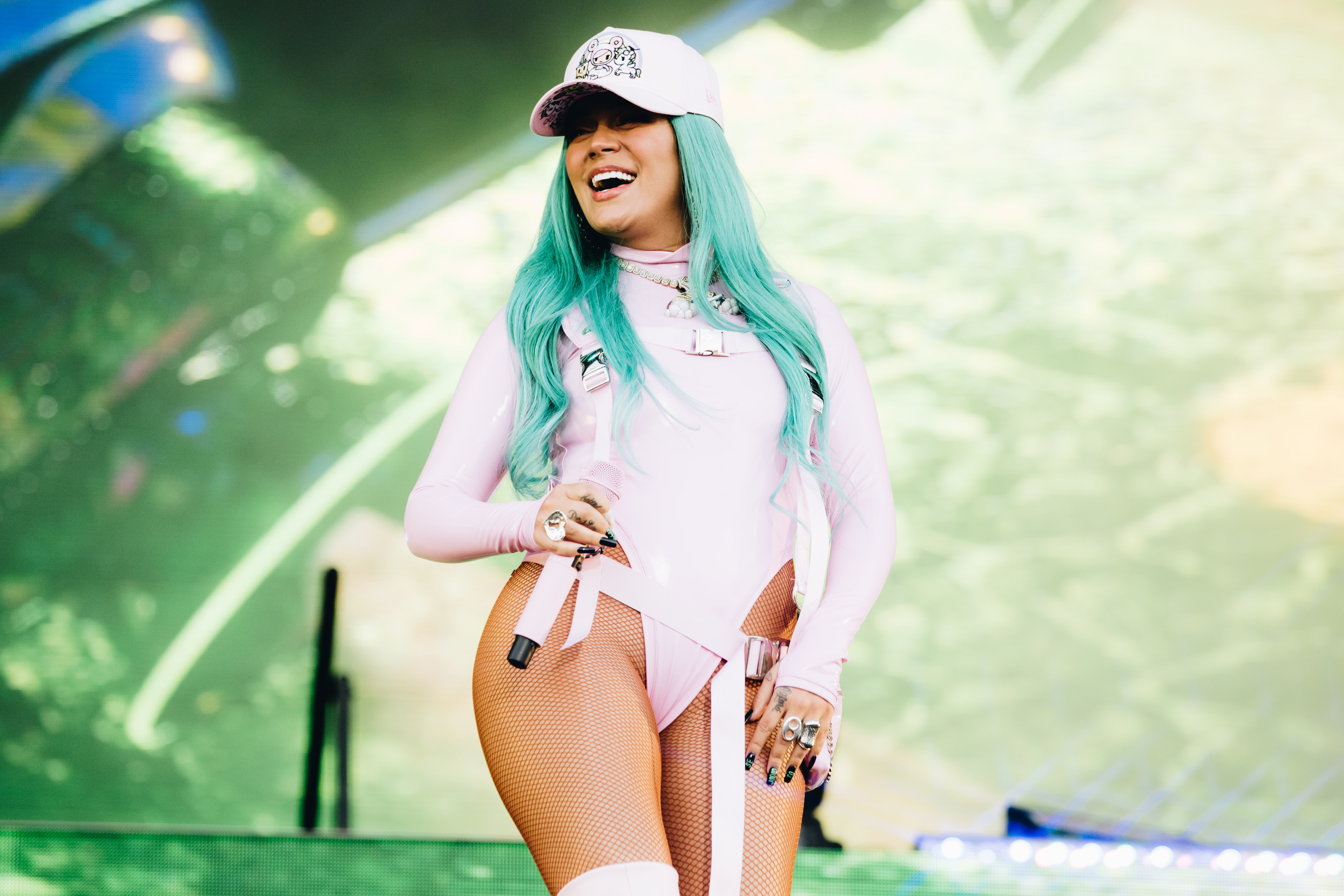 AUSTIN, TEXAS - OCTOBER 03: Karol G performs onstage during Austin City Limits Festival at Zilker Park on October 03, 2021 in Austin, Texas. (Photo by Rich Fury/Getty Images)