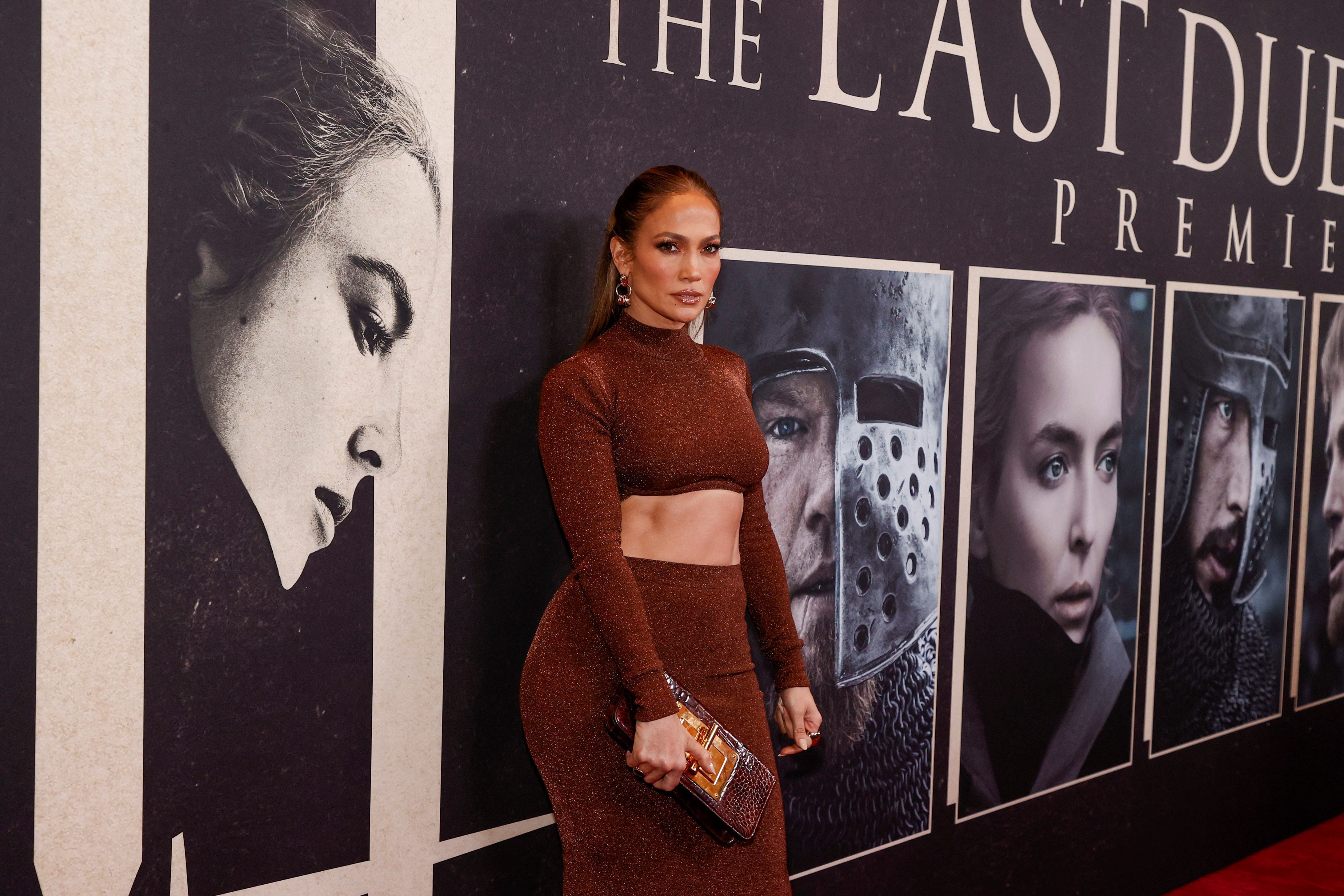 NEW YORK, NEW YORK - OCTOBER 09: Jennifer Lopez attends "The last duel" New York Premiere at Rose Theater at Jazz at Lincoln Center's Frederick P. Rose Hall on October 09, 2021 in New York City.  (Photo by Arturo Holmes / Getty Images)