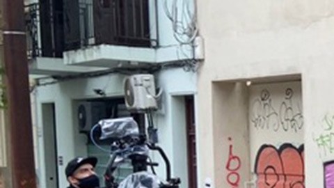 Un momento del rodaje de "La Uruguaya" en Montevideo.