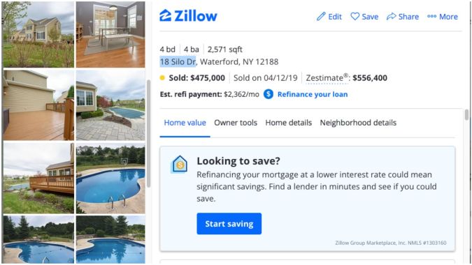 Ludwika Paleta y Emiliano Salinas tuvieron una casa campirana en Nueva York. (Zillow)