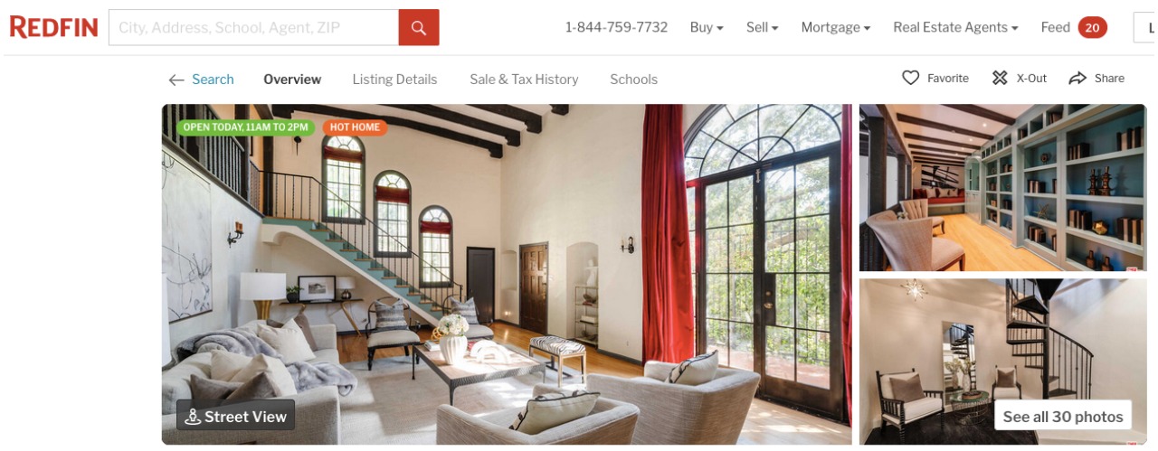 Marilyn Manson launched her former property in Los Angeles.  (Redfin)