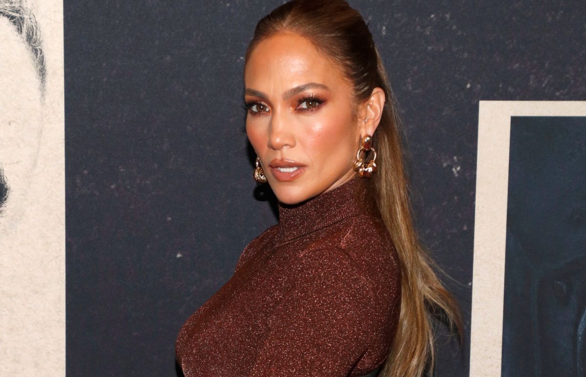 Jennifer Lopez shows off her figure in a latex bodysuit, as part of the campaign for her shoe line