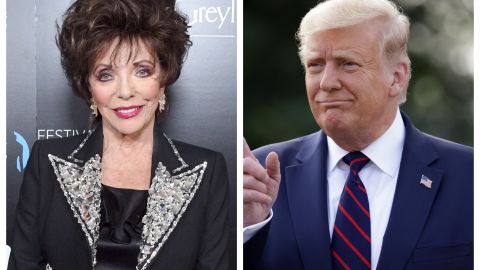 Joan Collins y Donald Trump
