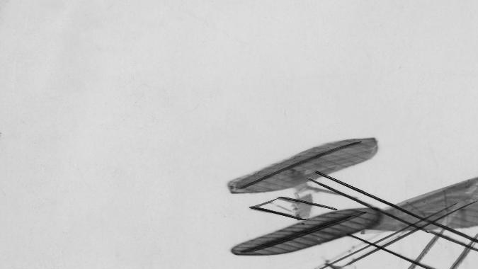 Foto del aeroplano de los hermanos Wright