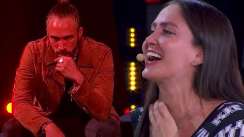 Roberto Romano derrotado ante su expulsión de 'La Casa de los Famosos' y Celia Lora en el día de su eliminación.