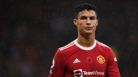 Cristiano Ronaldo enojado en el Manchester United.