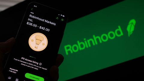 La aplicación de inversiones Robinhood.