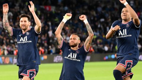 Lionel Messi, Kylian Mbappé y Neymar Jr.