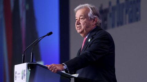 El Secretario General de la ONU en la inauguración de la COP26 en Glasgow Escocia.