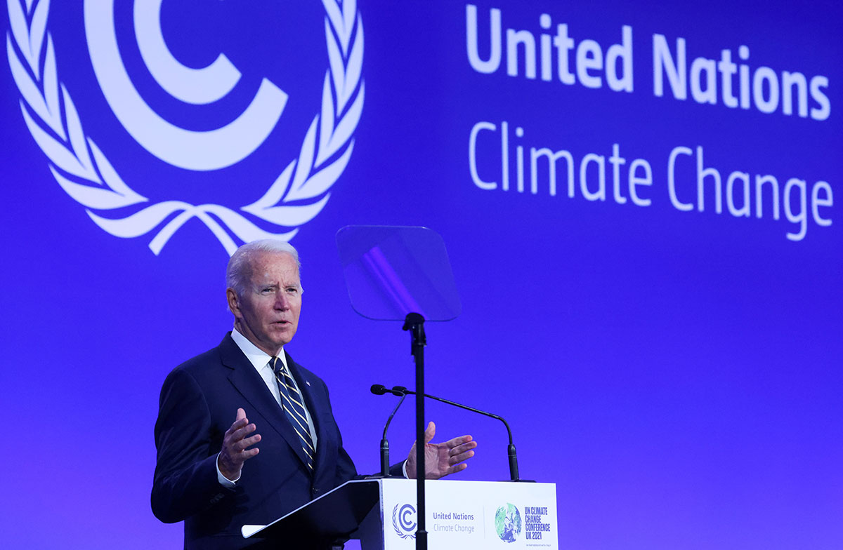 Joe Biden participa en a cumbre del clima COP26 que se realiza en Glasgow Escocia.