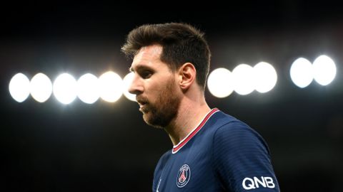 Messi en un partido de la UCL con el PSG