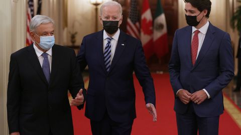 AMLO se reunió en la Casa Blanca con Joe Biden y Justin Trudeau