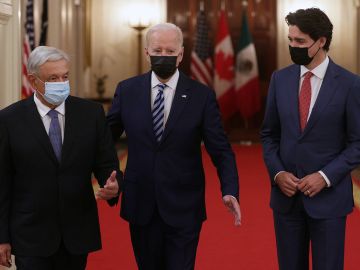 AMLO se reunió en la Casa Blanca con Joe Biden y Justin Trudeau