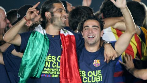 Rafa Márquez y Xavi Hernández