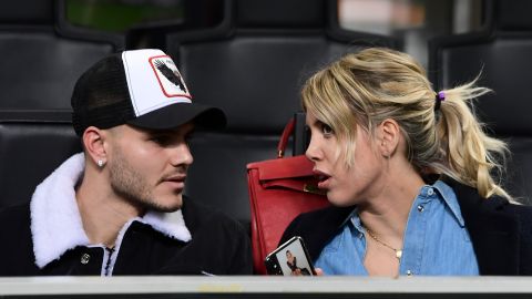 Mauro Icardi (i) y Wanda Nara (d).