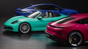 Foto de varios modelos de Porsche con los nuevos colores disponibles