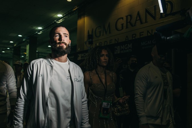 Caleb Plant y su esposa Jordan antes de la pelea del 6 de noviembre. /Amanda Westcott/Showtime