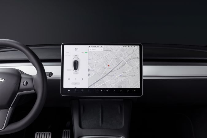 Foto del interior de un Model Y de Tesla