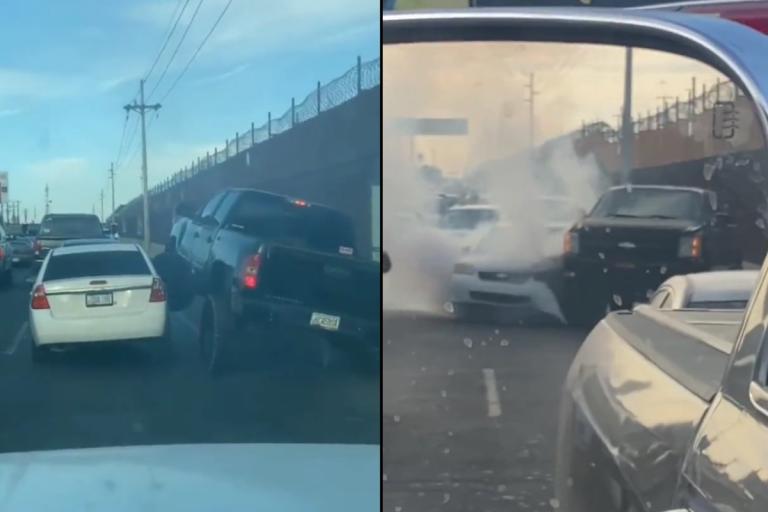Video: Conductores pelean en fronterizo de San Luis Río Colorado; pick up contra auto - La Opinión