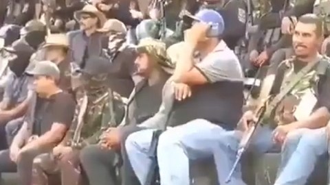 Presunta cumbre contra el Mencho y su CJNG donde más de 400 hombres armados participaron.