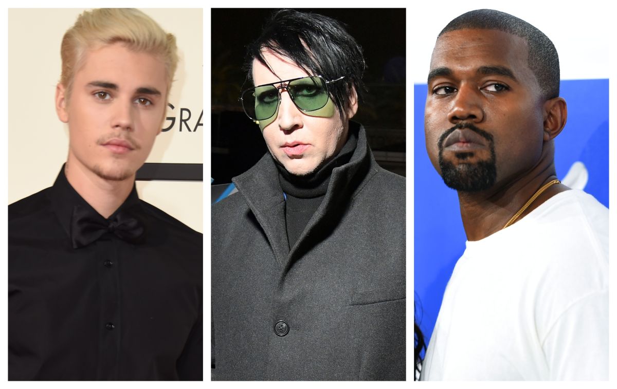 Justin Bieber, Marilyn Manson y Kanye West.
