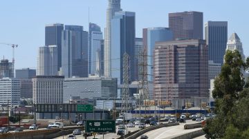 Traffic moves on US Highway 101 through downtown Los Angeles on September 18, 2019. - President Donald Trump announced on September 18 that his administration is revoking California's authority to set its own stricter emissions standards, days before a major UN summit on averting climate change disaster. (Photo by Frederic J. BROWN / AFP) (Photo credit should read FREDERIC J. BROWN/AFP via Getty Images)