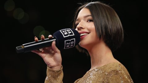 Ángela Aguilar en la pelea de Saúl "Canelo" Álvarez | Steve Marcus/Getty Images.