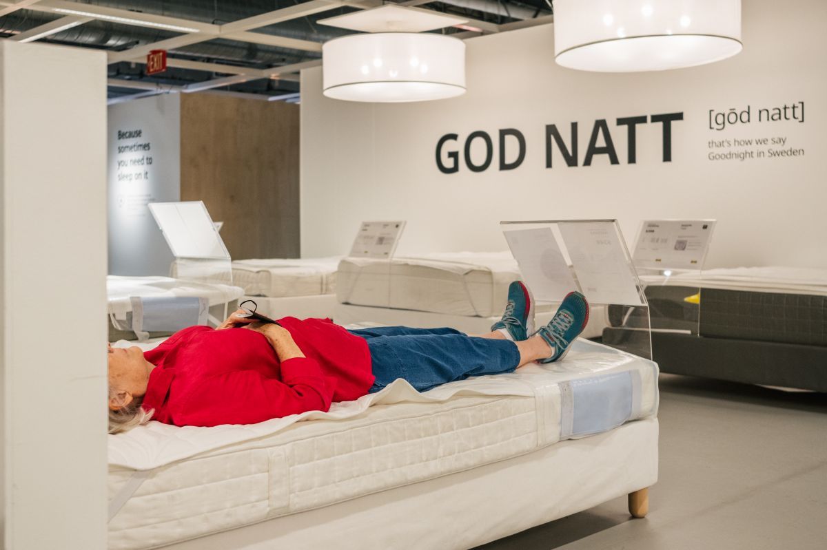 Sleeping at Ikea: a storm in Denmark stranded a group of shoppers and employees who spent the night in store beds