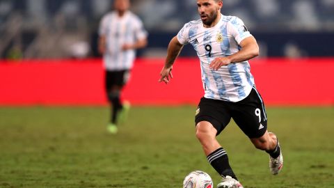 Sergio Agüero con la selección Argentina.