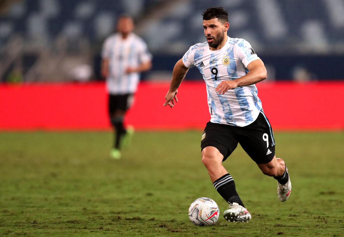 Sergio Agüero con la selección Argentina.