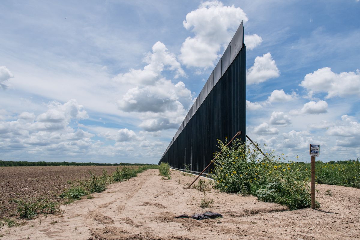 Muro fronterizo en la zona de La Joya, Texas.